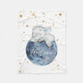 Personalisierter Baby Elephant auf dem Mond | 30 x Fleecedecke