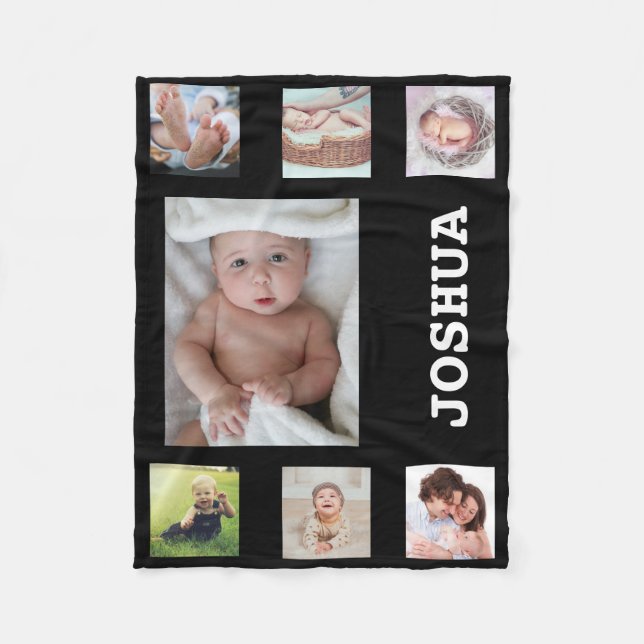 Personalisierter Baby Foto Collage Individuelle Na Fleecedecke (Vorderseite)