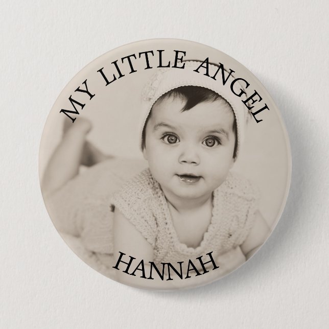 Personalisierter Baby-Foto-Knopf Button (Vorderseite)