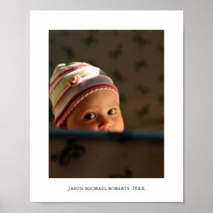 Personalisierter Baby-Foto- und Namensdruck Poster