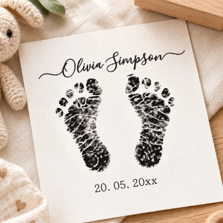Personalisierter Baby-Fußabdruck-Stempel, Neugebor Gummistempel
