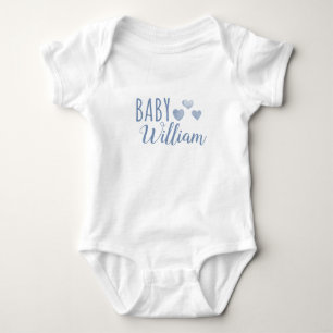 Personalisierter Baby-Junge Herzen Name Baby Strampler