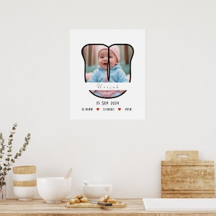 Personalisierter Baby Letter U mit Grenzplakat Poster