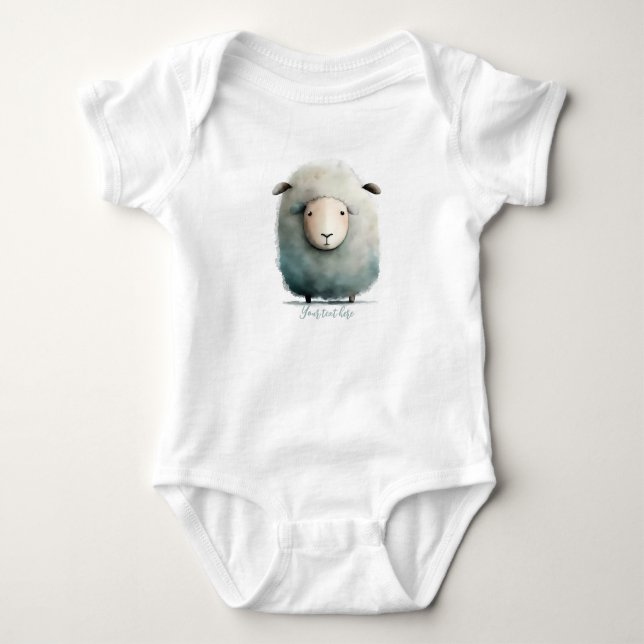 Personalisierter Baby-Schafsaufzug Baby Strampler (Vorderseite)
