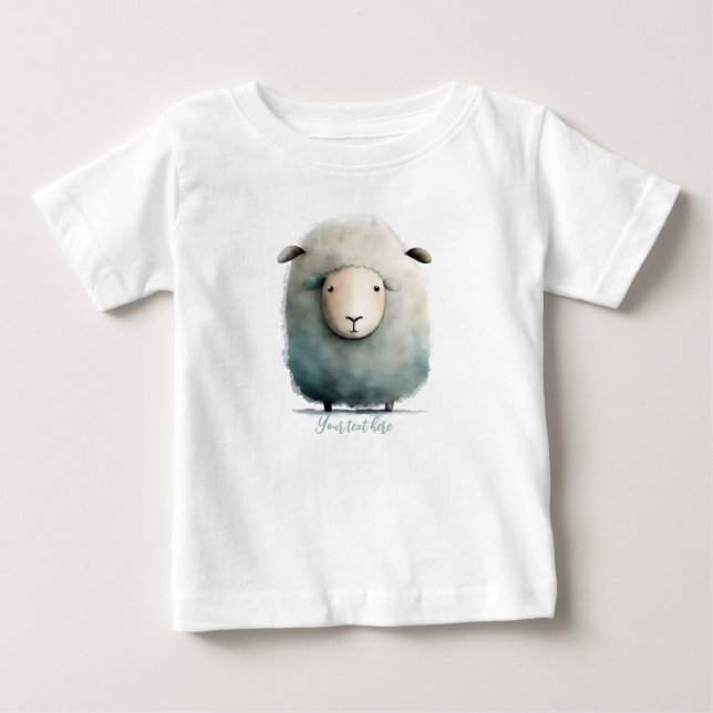 Personalisierter Baby-Schafsaufzug Baby T-shirt (Vorderseite)