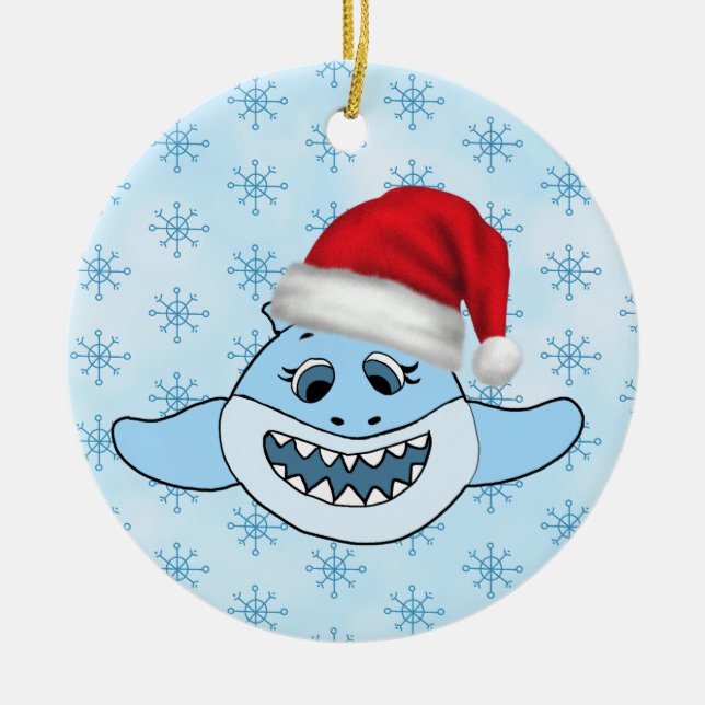Personalisierter Baby Shark Keramik Ornament (Vorne)