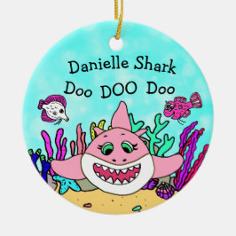 Personalisierter Baby Shark Keramik Ornament