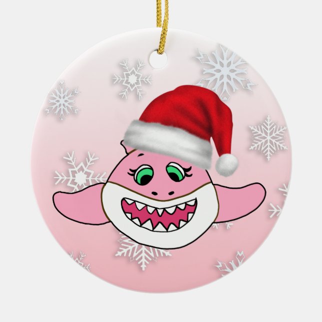 Personalisierter Baby Shark Keramik Ornament (Vorne)