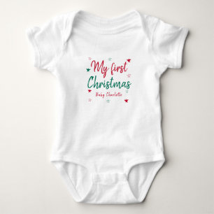 Personalisierter Babyanzug Name 1. Weihnachtsfeier Baby Strampler