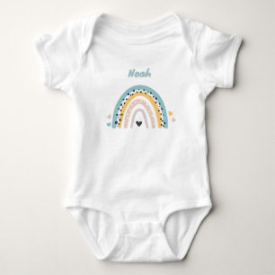 Personalisierter Babybody mit Name und Regenbogen Baby Strampler