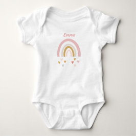 Personalisierter Babybody mit Name und Regenbogen Baby Strampler