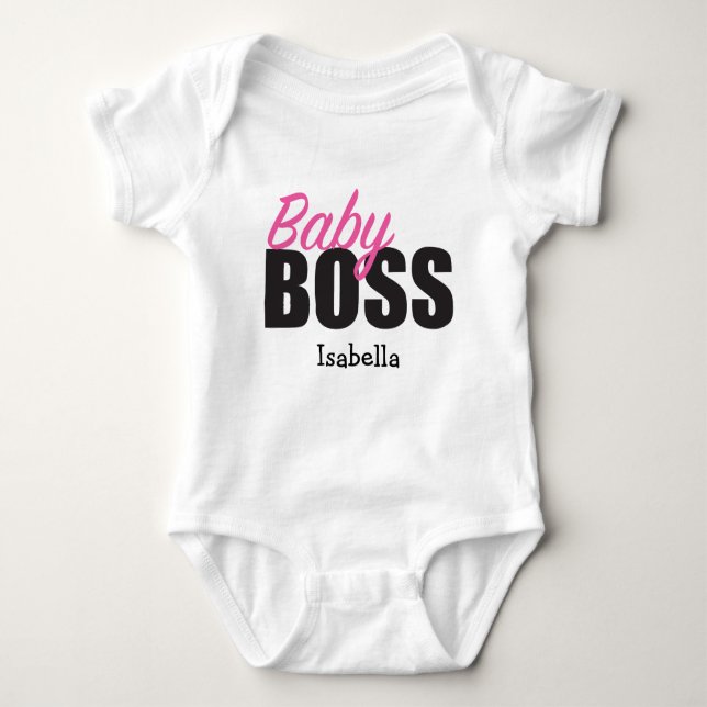 Personalisierter BabyBOSS Baby Strampler (Vorderseite)