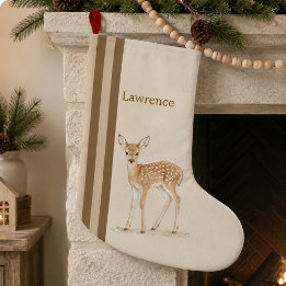Personalisierter Babyhirsch Nordic-Weihnachtsstrum Großer Weihnachtsstrumpf