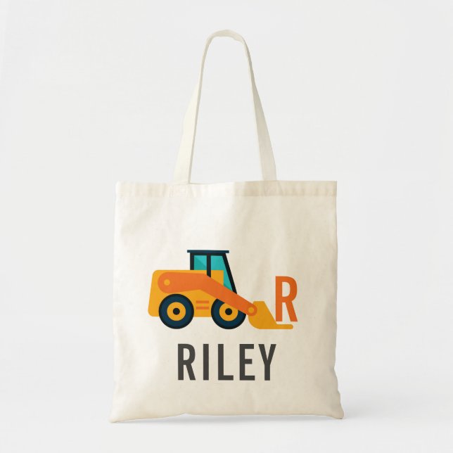 Personalisierter Baggerbau Kids-Tragetaschen Tragetasche (Vorne)
