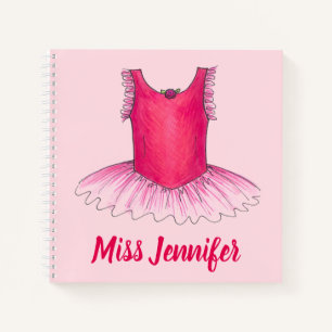 Personalisierter Ballettlehrer Pink Tutu-Geschenk Notizbuch