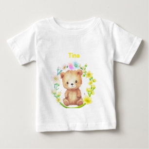 Personalisierter Bär Baby T-shirt