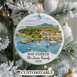 Personalisierter Bar Harbor Schmuck, Maßgeschneide Keramik Ornament