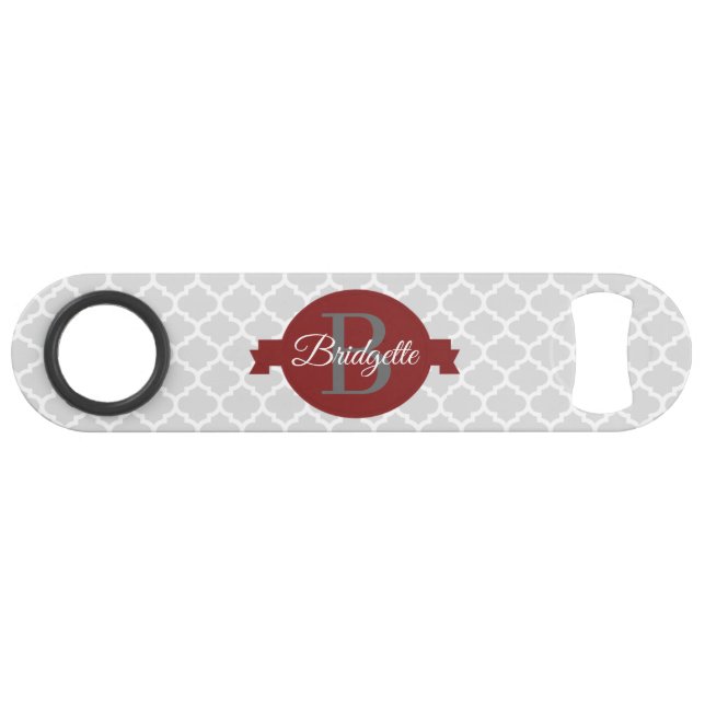 Personalisierter Bar-Key für Red Quatrefoil Speed Flaschenöffner (Vorderseite (Horizontal))