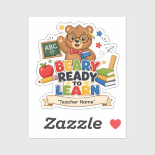 Personalisierter Bär-Lehrer-Aufkleber Beary Bere Aufkleber