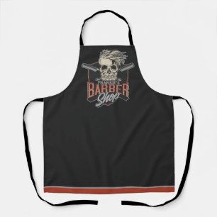Personalisierter Barbierladen-Hipster-Totenkopf un Schürze