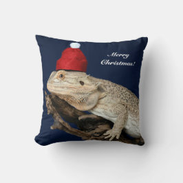 Personalisierter Bartdrachenechse - Weihnachtsmann Kissen