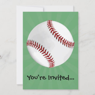 Personalisierter Baseball auf Green Kids Boys Einladung