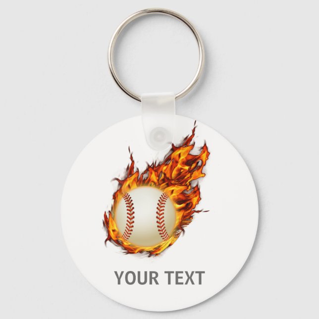 Personalisierter Baseball-Ball auf dem Schlüsselan Schlüsselanhänger (Vorderseite)