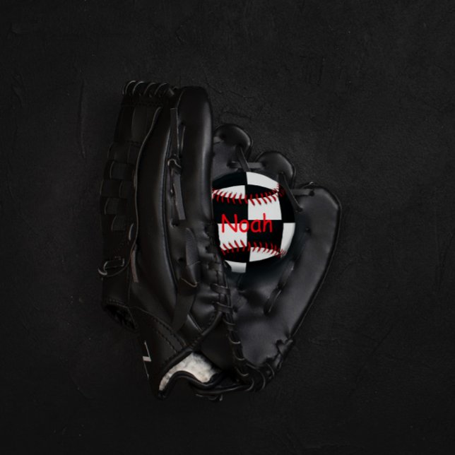 Personalisierter Baseball-Ball in Schwarzweiß Baseball (Von Creator hochgeladen)