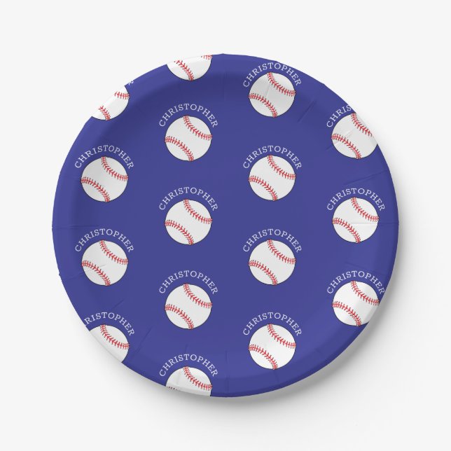 Personalisierter Baseball-Cooler Sport Pappteller (Vorderseite)