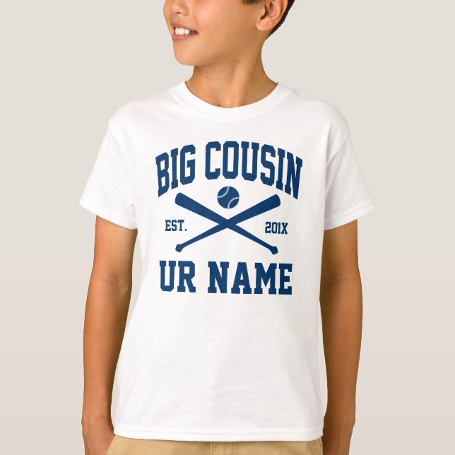personalisierter Baseball-Cousin T-Shirt (Vorderseite)