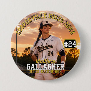 Personalisierter Baseball-Foto-Button Button