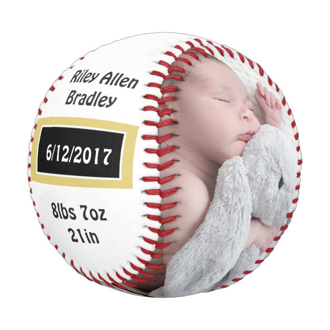 Personalisierter Baseball für Geschenke für Neugeb (Schrägansicht)