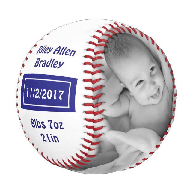 Personalisierter Baseball für Geschenke für Neugeb (Schrägansicht)