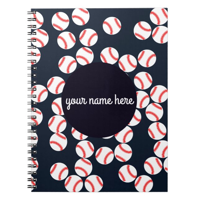 Personalisierter Baseball-gewundenes Notizbuch Notizblock (Vorderseite)