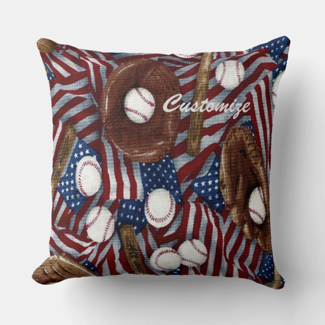 Personalisierter Baseball in den USA Kissen (Vorderseite)