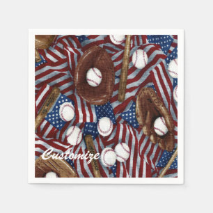 Personalisierter Baseball in den USA Napkins Serviette