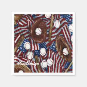 Personalisierter Baseball in den USA-Servietten Serviette
