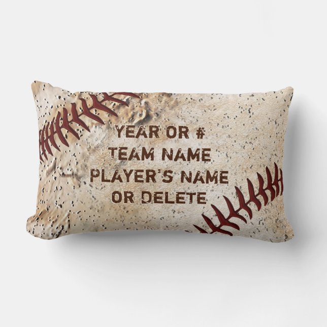 Personalisierter Baseball-Kissen-Lumbar, IHRER TEX Lendenkissen (Vorderseite)
