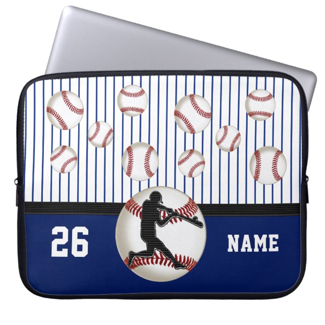 Personalisierter Baseball-Laptop-Kasten, Name und Laptopschutzhülle (Vorderseite)