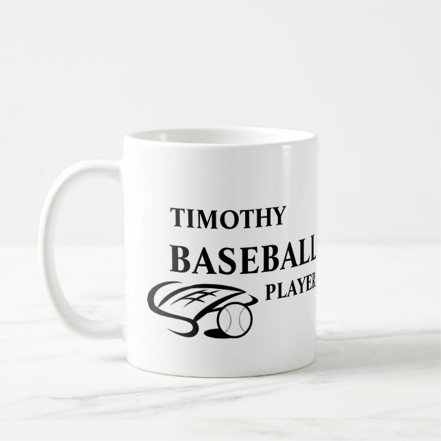 Personalisierter Baseball-Liebhaber-Becher Kaffeetasse (Links)