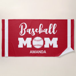 Personalisierter Baseball-Mama Strandtuch