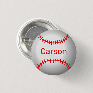 Personalisierter Baseball mit roten Stiften Button