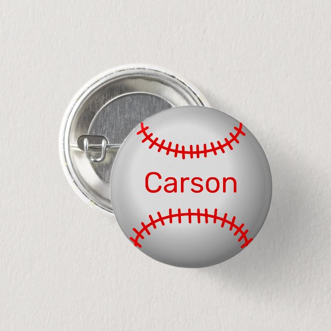 Personalisierter Baseball mit roten Stiften Button (Vorne & Hinten)