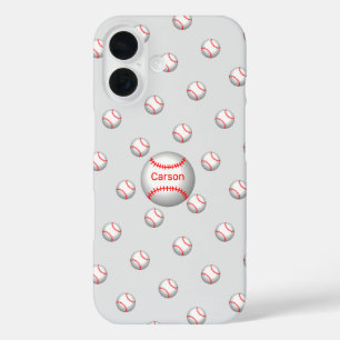 Personalisierter Baseball mit roten Stiften iPhone 16 Hülle