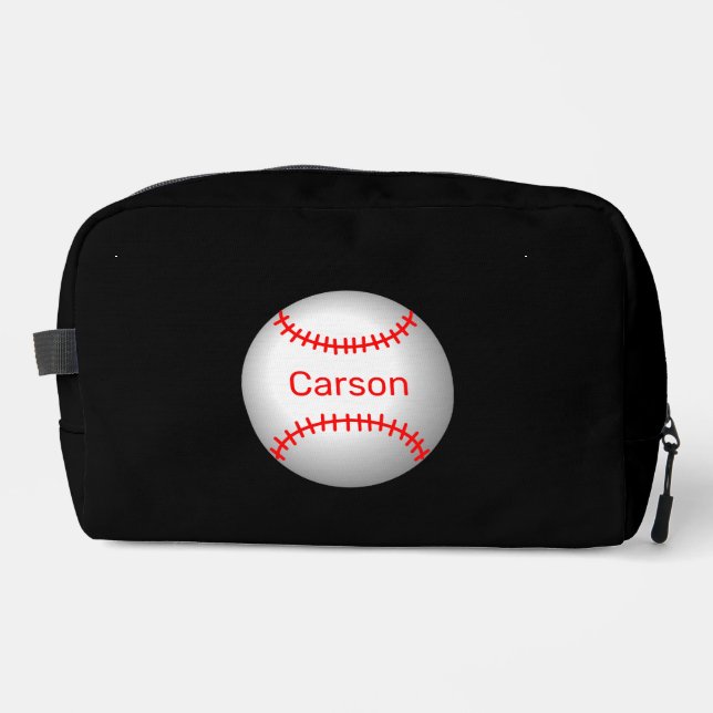 Personalisierter Baseball mit roten Stiften Waschbeutel (Vorderseite)
