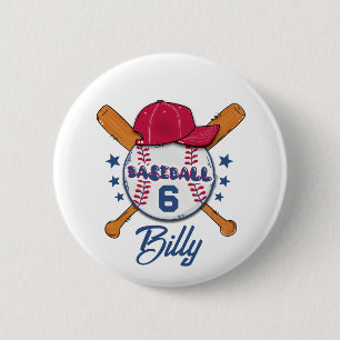 Personalisierter Baseball-Name & -Nummernknopf   C Button
