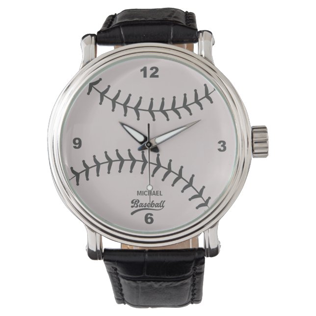 Personalisierter Baseball-Name Überwachung Armbanduhr (Vorderseite)