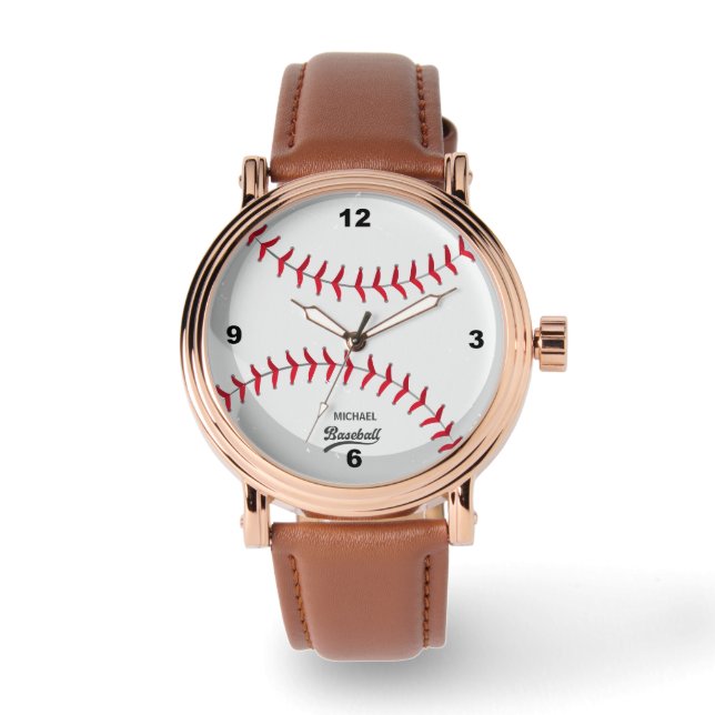 Personalisierter Baseball-Name Überwachung Armbanduhr (Vorderseite)