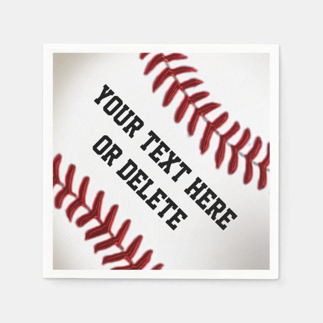 Personalisierter Baseball Napkins mit IHREM TEXT Serviette (Vorderseite)