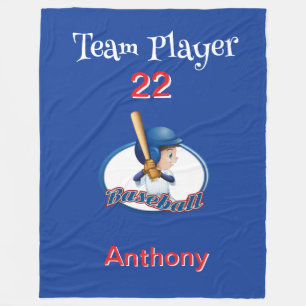Personalisierter Baseball-Player Fleecedecke